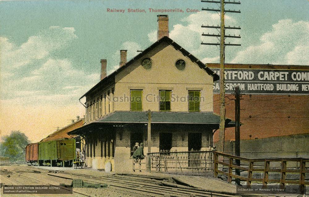 Postcard: Railway Station, Thompsonville, Connecticut